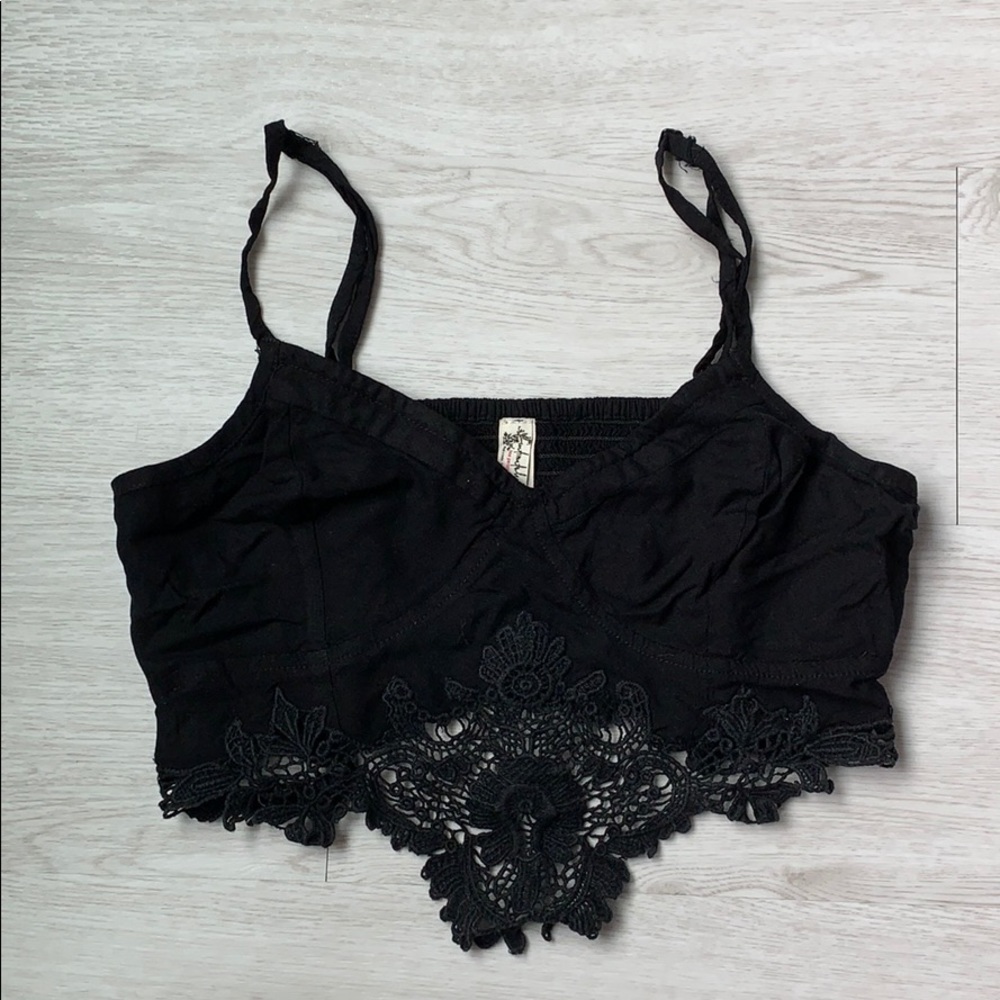 Free People Black Crop Tank XS